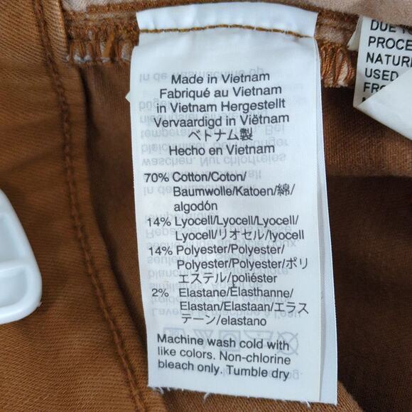 Madewell 9" Mid-Rise Skinny Jeans Button Front Sz 28 Burnt Sienna Stretch Denim - Picture 7 of 7